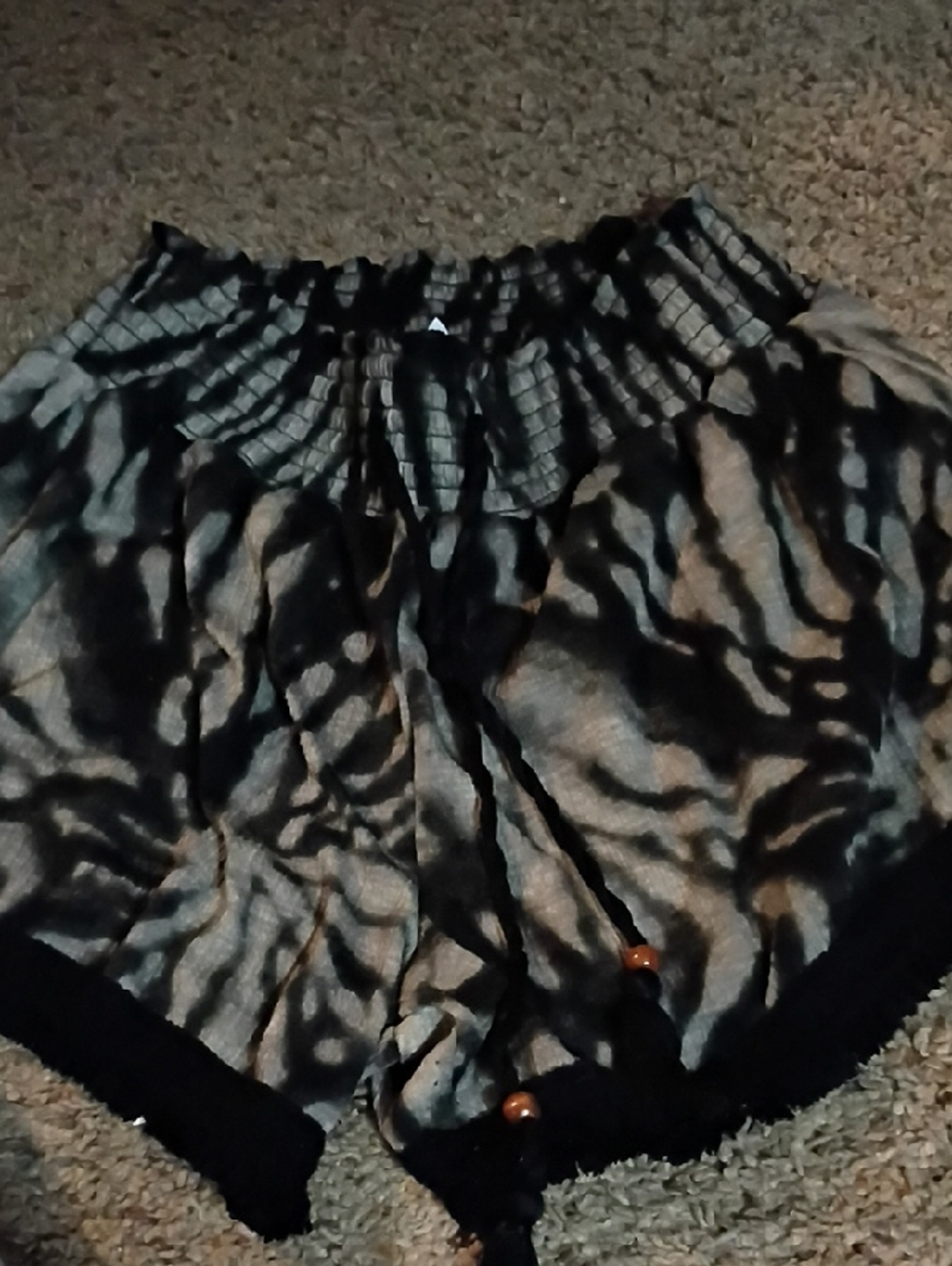 The Children's Place Black and Light Gray Tie-Dye Lounge Shorts